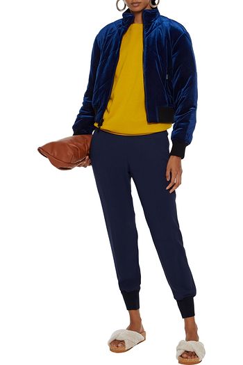 TIBI Quilted velvet bomber jacket