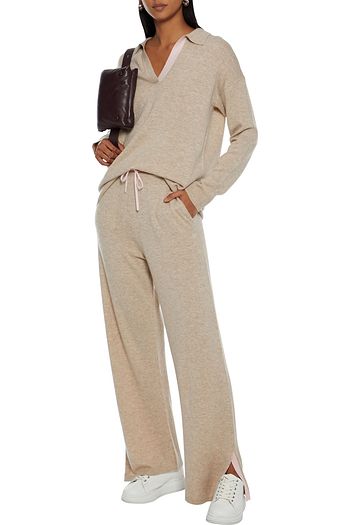 CHINTI & PARKER Mélange wool and cashmere-blend wide-leg pants
