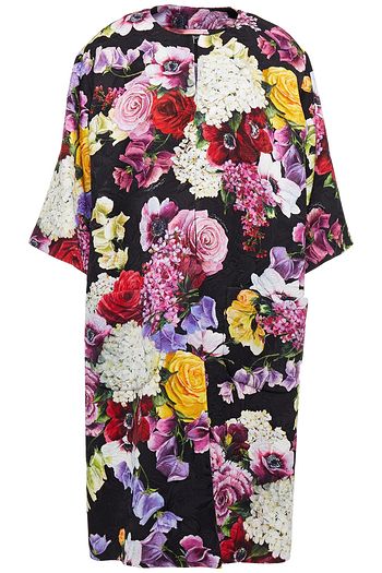 DOLCE & GABBANA Floral-print cotton-blend jacquard coat