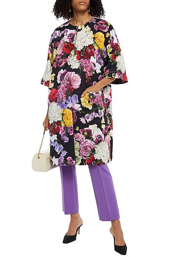 DOLCE & GABBANA Floral-print cotton-blend jacquard coat