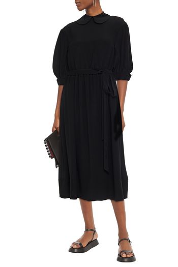 SIMONE ROCHA Belted silk crepe de chine midi dress