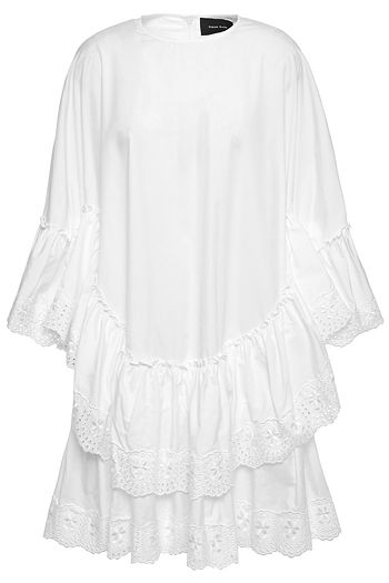 SIMONE ROCHA Oversized ruffled cotton-poplin mini dress