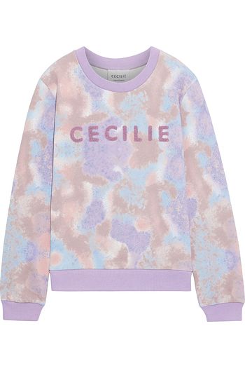 CECILIE COPENHAGEN Manila appliquéd tie-dyed French cotton-terry sweatshirt