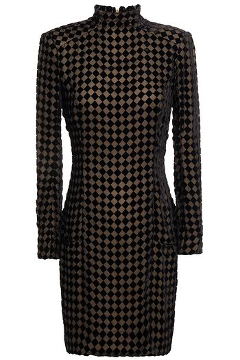 BALMAIN Minikleid aus Chiffon und Samt mit Ausbrennmuster