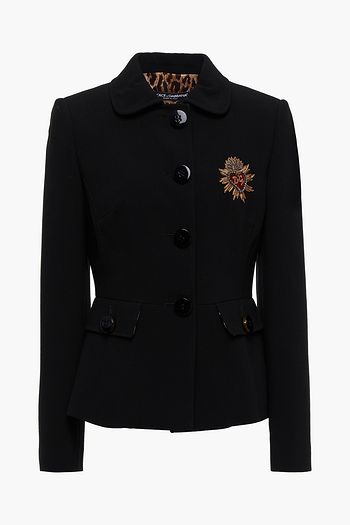 DOLCE & GABBANA Appliquéd wool-blend crepe jacket