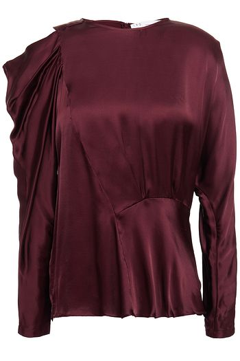 IRO Plissiertes Oberteil aus Satin mit Cut-outs
