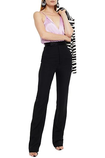 MICHELLE MASON Wrap-effect silk-charmeuse bodysuit