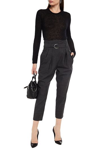 IRO Karottenhose aus Wolle mit Gürtel