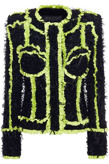 BALMAIN Jacke aus Bouclé-Tweed mit Rüschen
