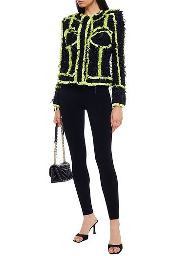 BALMAIN Jacke aus Bouclé-Tweed mit Rüschen