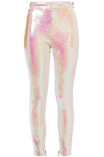 BALMAIN Eng geschnittene Hose aus changierendem Webstoff mit Pailletten