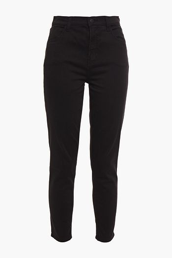 J BRAND Cropped cotton-blend sateen skinny pants