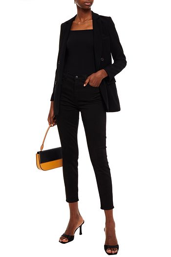 J BRAND Cropped cotton-blend sateen skinny pants