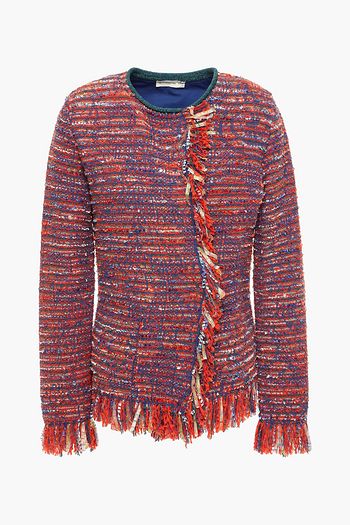 ETRO Fringed cotton-blend tweed jacket
