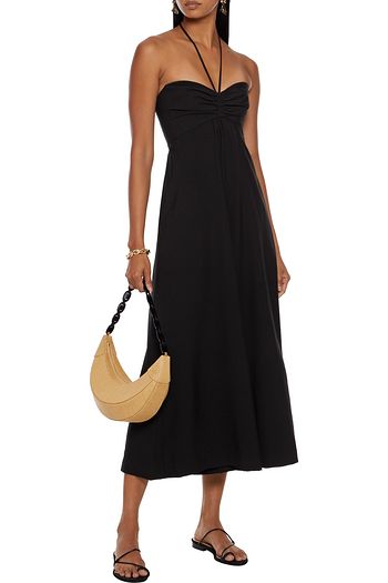 A.L.C. Genesis cropped ruched broadcloth halterneck jumpsuit