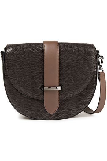 BRUNELLO CUCINELLI Bead-embellished lizard-effect leather shoulder bag