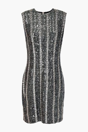 BALMAIN Minikleid aus Crêpe mit Pailletten und Verzierung