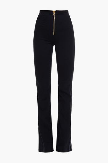 PIERRE BALMAIN Zip-detailed stretch-cotton twill track pants