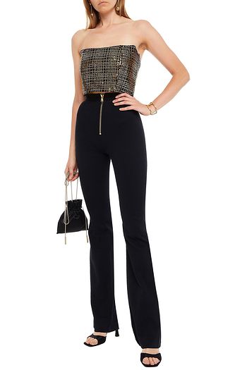 PIERRE BALMAIN Zip-detailed stretch-cotton twill track pants