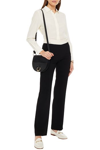 SEE BY CHLOÉ Two-tone crepe straight-leg pants