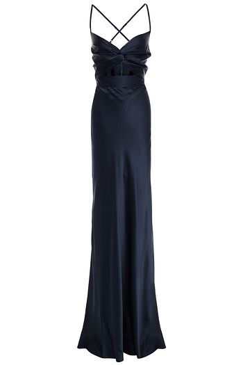 MICHELLE MASON Cutout draped silk-charmeuse gown