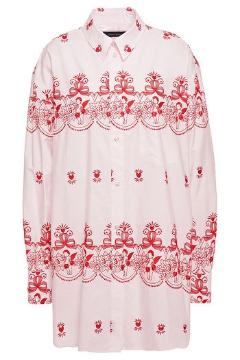SIMONE ROCHA Embroidered cotton-poplin shirt