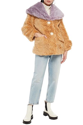 MIU MIU Two-tone faux fur jacket