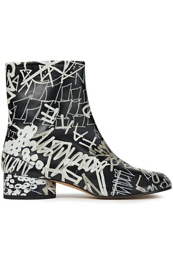 MAISON MARGIELA Tabi split-toe printed leather ankle boots