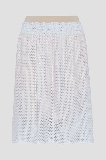 SEE BY CHLOÉ Gathered cotton-blend lace skirt