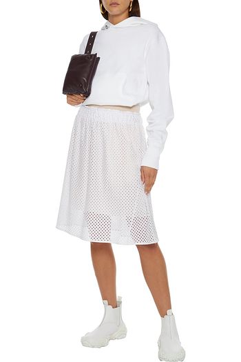 SEE BY CHLOÉ Gathered cotton-blend lace skirt