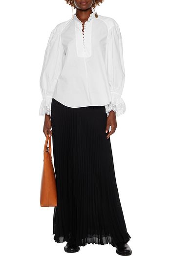 CHLOÉ Pleated crepon maxi skirt