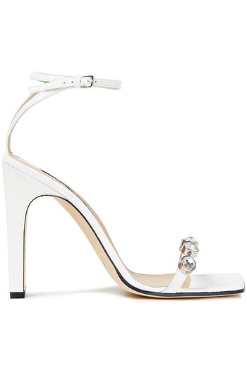 SERGIO ROSSI Sandalen aus Lackleder mit Kristallverzierung