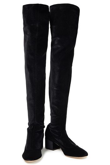 SERGIO ROSSI Stretch-velvet over-the-knee boots