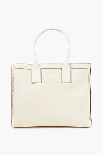 BRUNELLO CUCINELLI Tote Bag aus Narbenleder mit Zierperlen