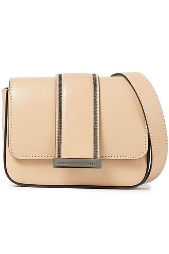BRUNELLO CUCINELLI Convertible bead-embellished leather shoulder bag