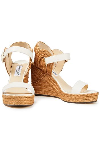 JIMMY CHOO Delphi 100 leather and jute espadrille sandals
