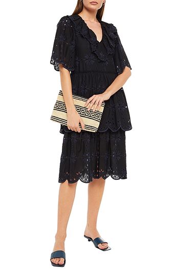 SEE BY CHLOÉ Tiered broderie anglaise cotton midi dress
