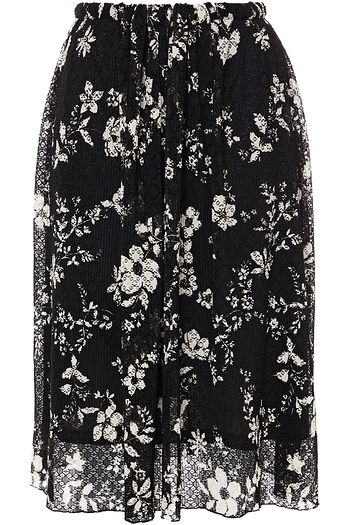 SEE BY CHLOÉ Gathered floral-print lace skirt