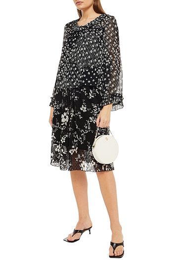 SEE BY CHLOÉ Gathered floral-print lace skirt