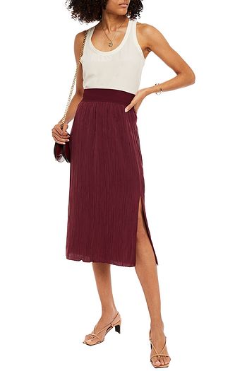THEORY Crinkled jersey midi skirt