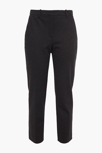 THEORY Cropped stretch-piqué slim-leg pants