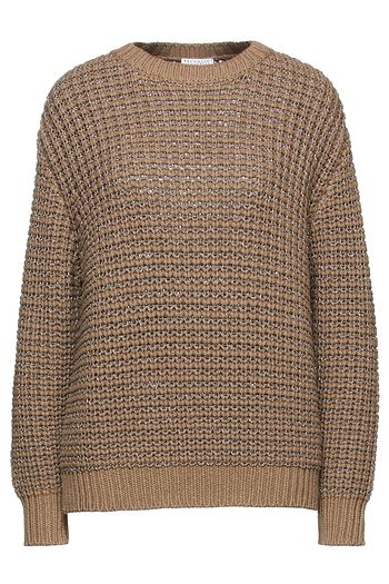 BRUNELLO CUCINELLI Pullover aus Rippstrick mit Metallic-Effekt