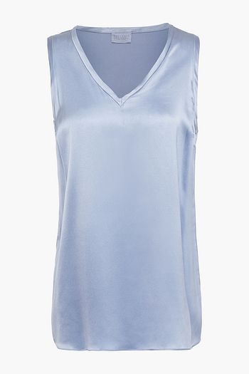 BRUNELLO CUCINELLI Stretch-silk satin tank