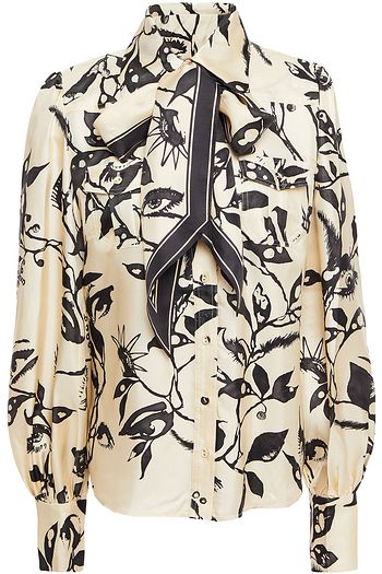 ZIMMERMANN Schluppenbluse aus Seiden-Twill mit Print