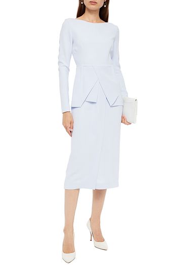ROLAND MOURET Delphi pleated crepe midi dress