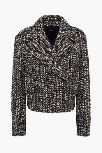THEORY Double-breasted bouclé-knit wool-blend jacket