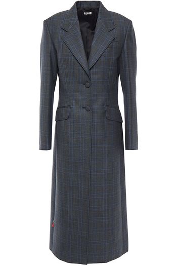 MIU MIU Prince of Wales checked wool, mohair and silk-blend coat