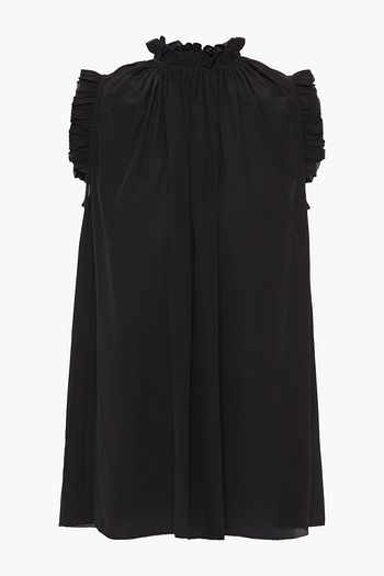 ZIMMERMANN Ruffle-trimmed silk crepe de chine top