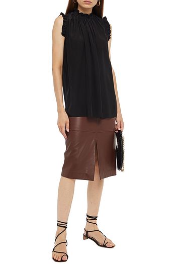 ZIMMERMANN Ruffle-trimmed silk crepe de chine top