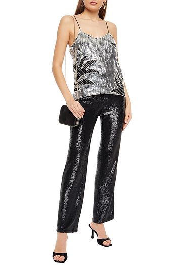DODO BAR OR Bead and sequin-embellished crepon tank